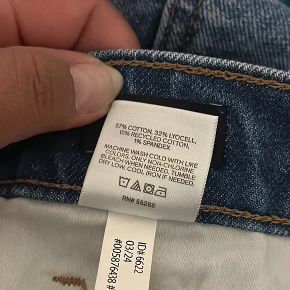 Express Blue Jean Shorts Distressed Frayed Hem - Picture 9 of 10